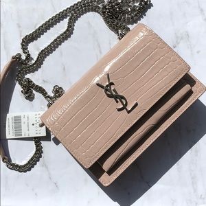 NWT YSL Sunset Blush Pink Croc WITH TAGS